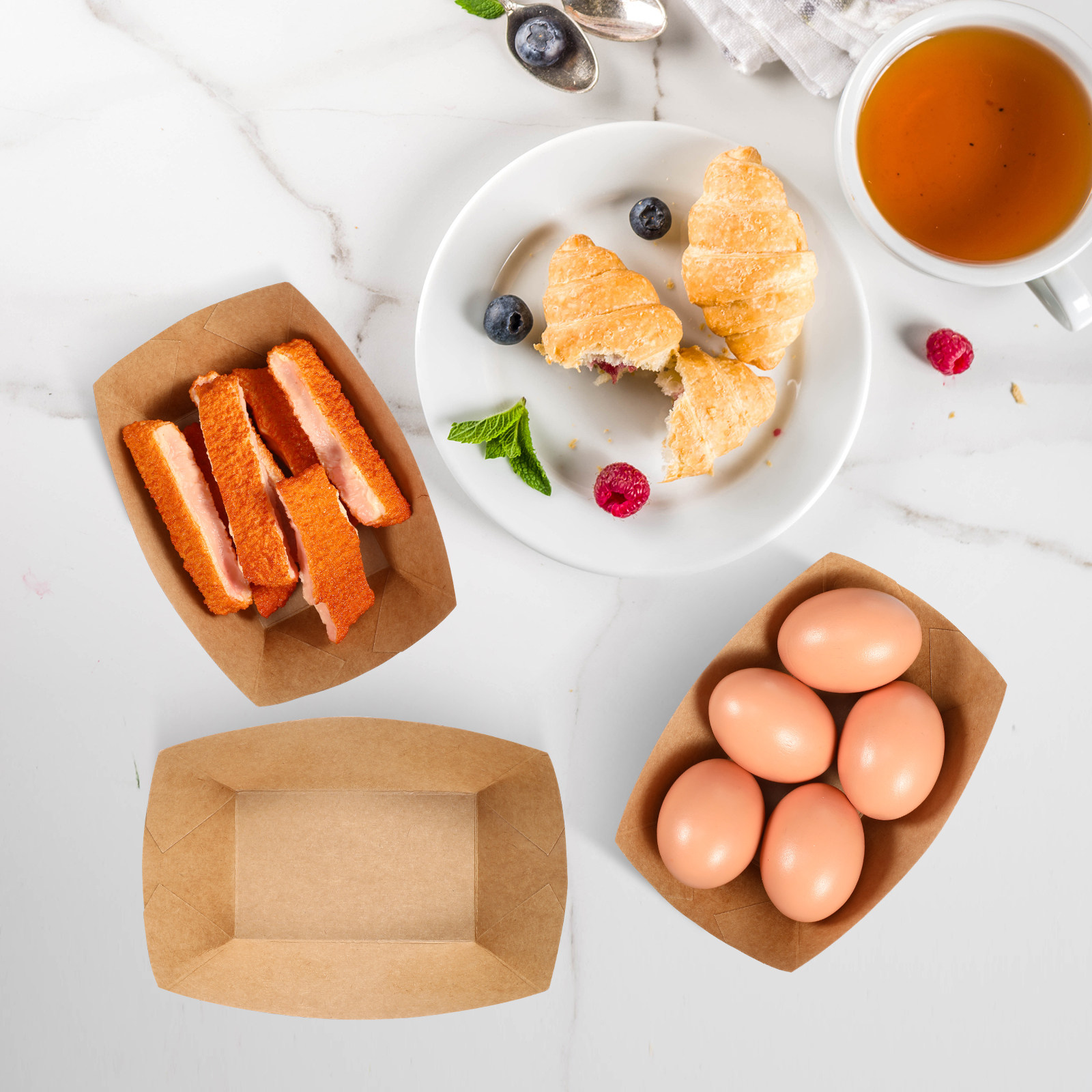 50Pcs Disposable Kraft Paper F - Food Snacks Party 评论和价格