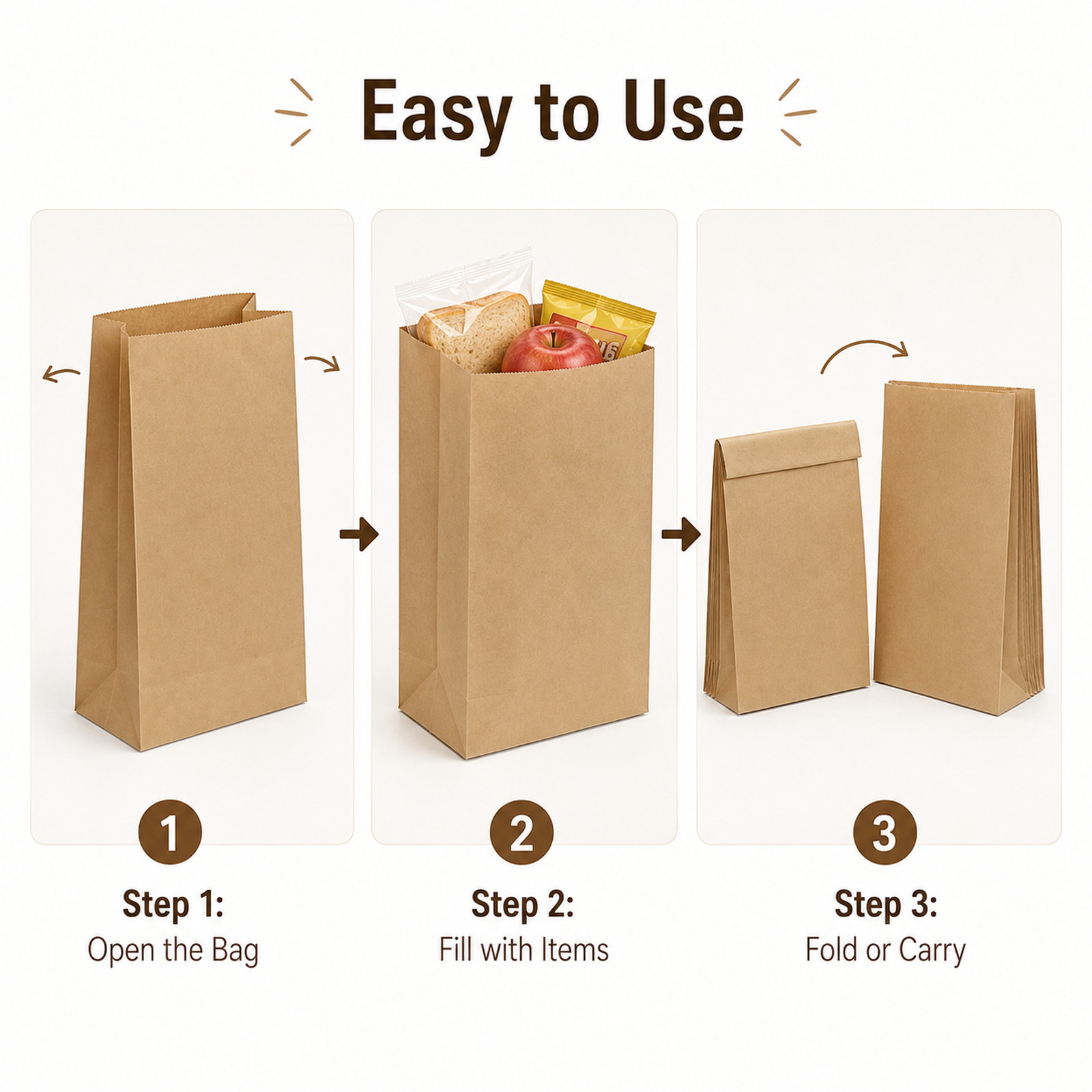 10-30Pcs Recyclable Brown Kraf - Food Day Snacks 评论和价格
