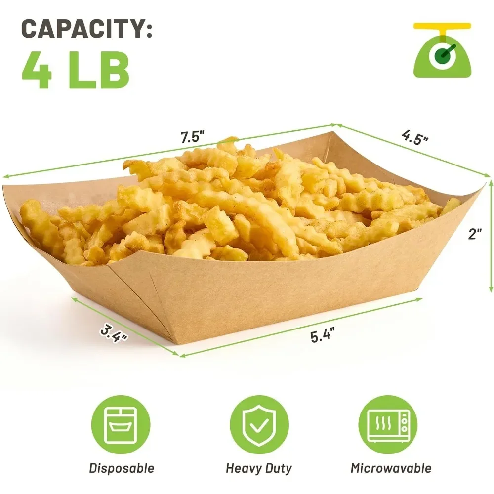 Large Kraft Paper Food Trays 5 - Food Snacks Images 评论和价格
