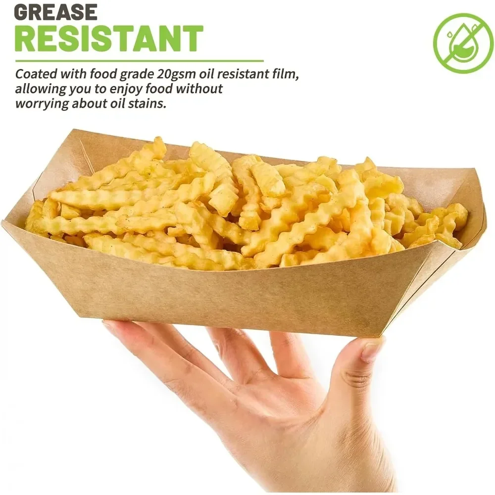 Large Kraft Paper Food Trays 5 - Food Snacks Images 评论和价格