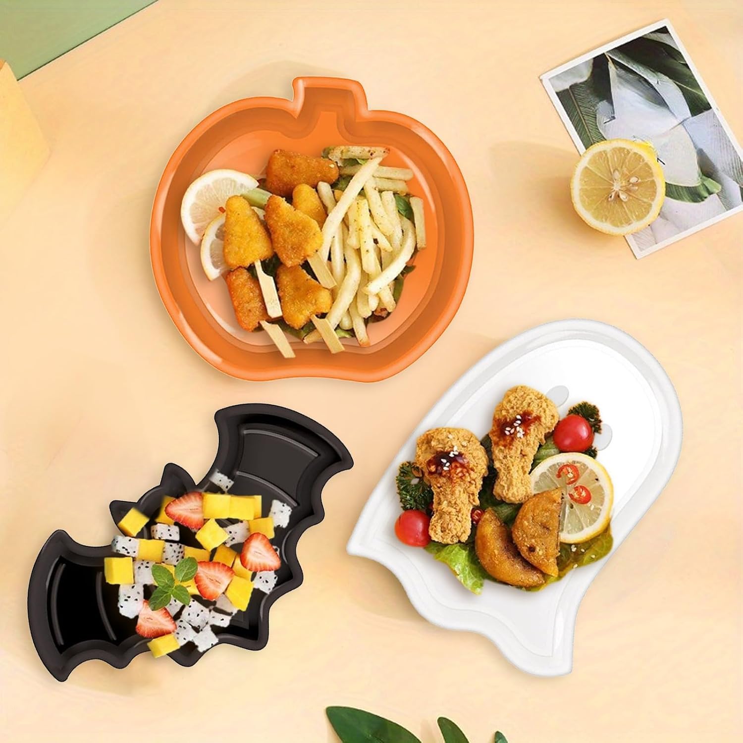 Reusable Halloween Plates Set  - Food Snacks Party 评论和价格
