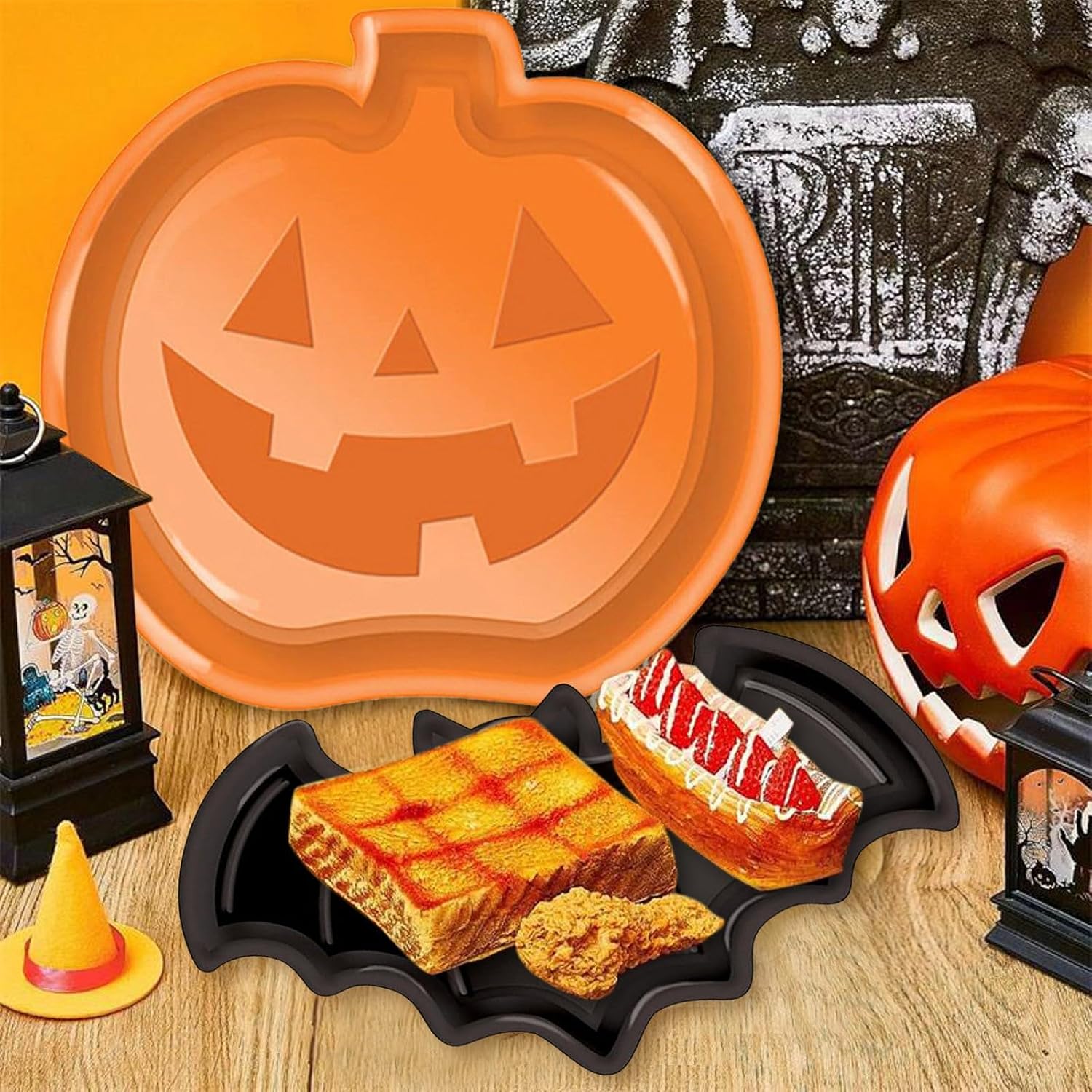 Reusable Halloween Plates Set  - Food Snacks Party 评论和价格