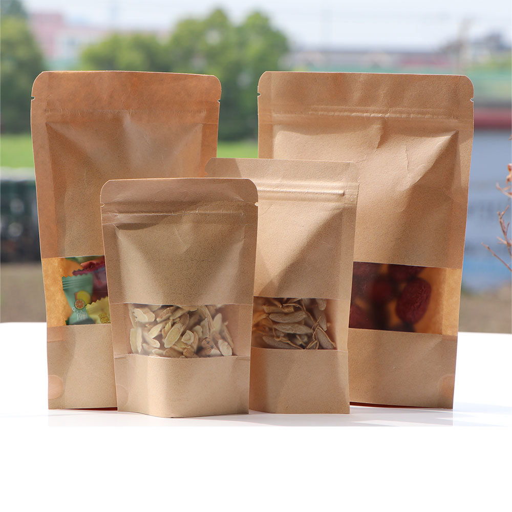 Kraft Paper Zip Lock Bags with - Food Day Snacks 评论和价格