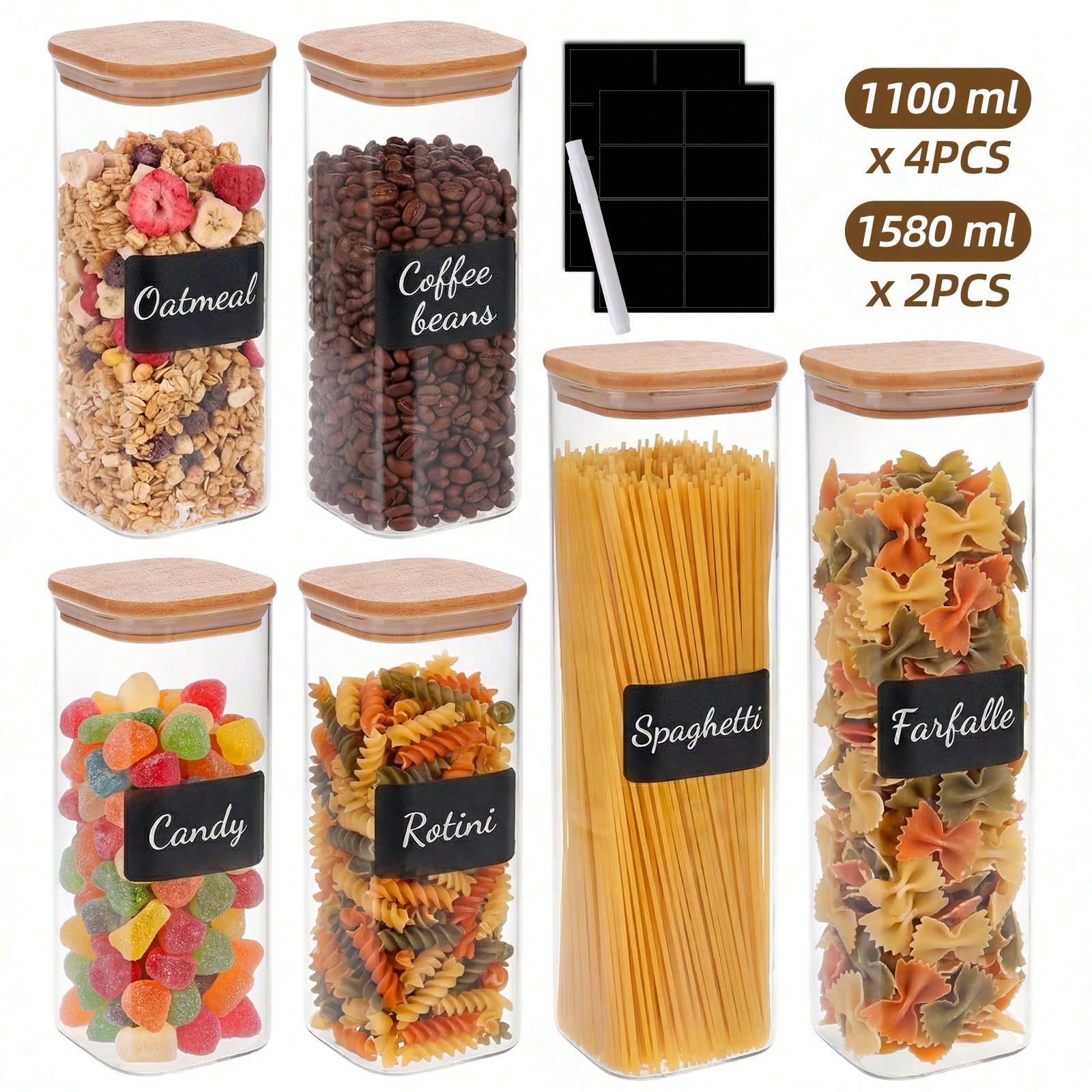 Glass Food Storage Containers  - Food Snacks Label 评论和价格