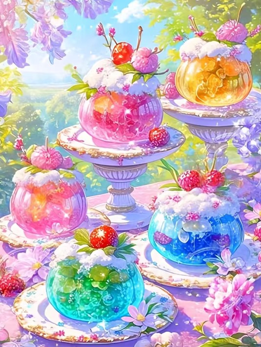 DIY Diamond Painting Colorful  - Fruit Roll Up 评论和价格