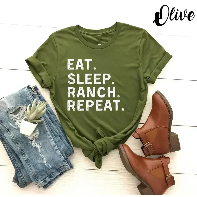 Eat Sleep Ranch RepeaT T Shirt - Foody Snacks 评论和价格