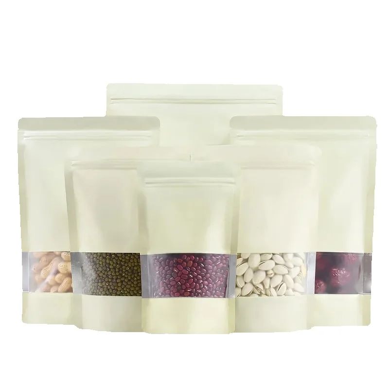 100PCS Stand Up Matte Beige Al - Food Snacks That Are Green 评论和价格