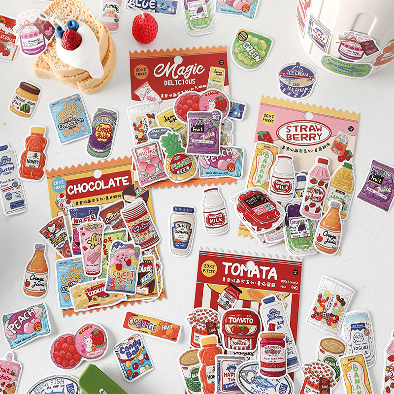 Cute Food Stickers Fast Food S - Food Snacks Label 评论和价格