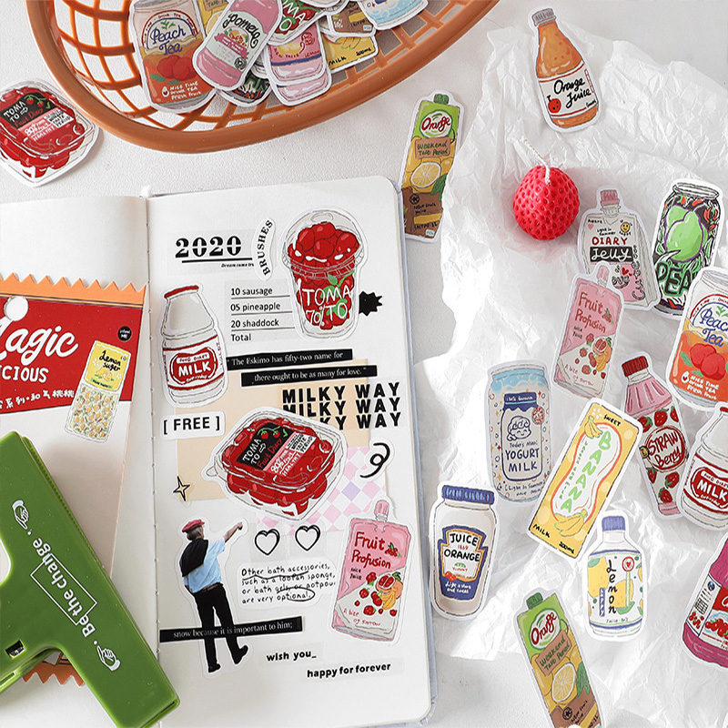 Cute Food Stickers Fast Food S - Food Snacks Label 评论和价格