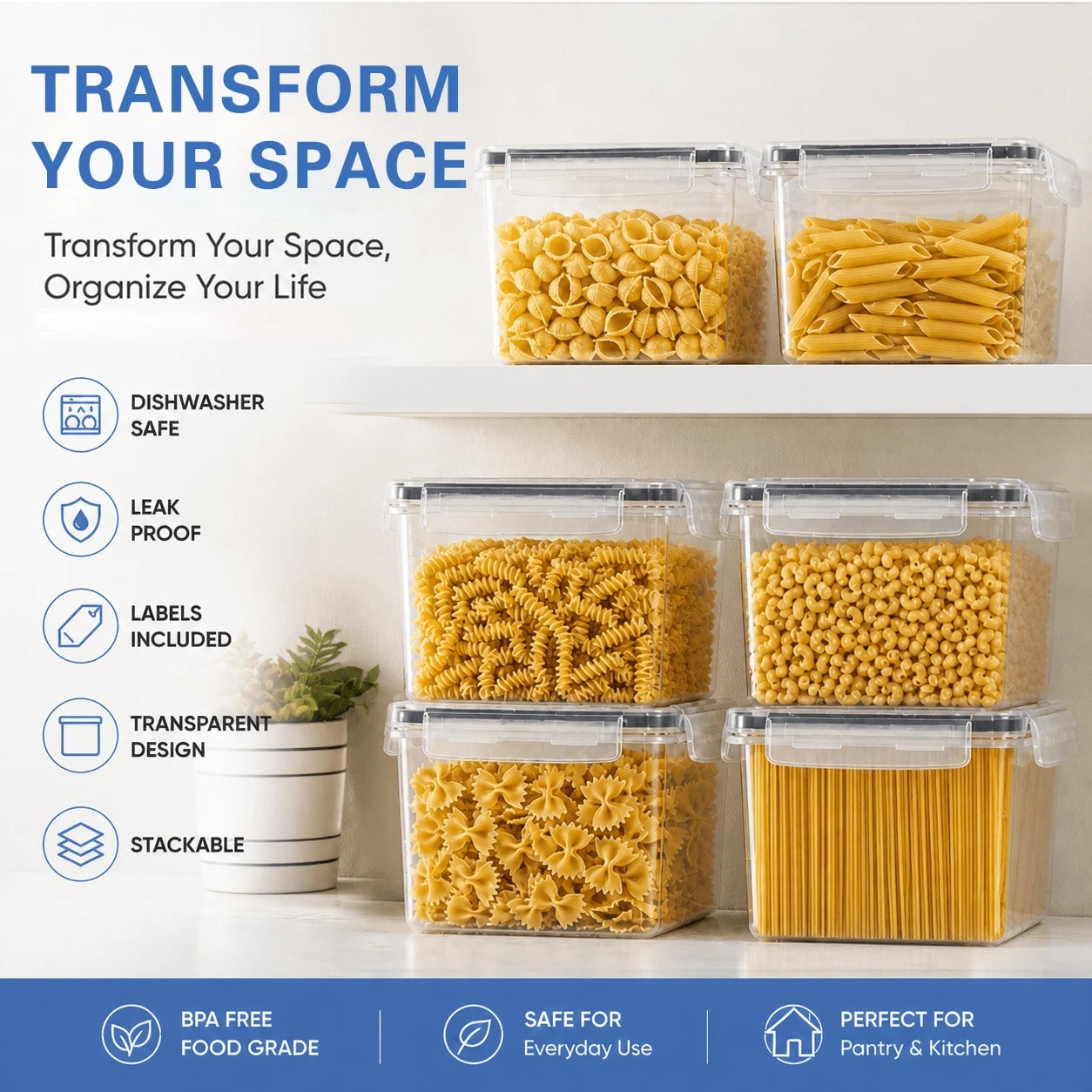 8PCS Airtight Food Storage Con - Food Snacks Label 评论和价格