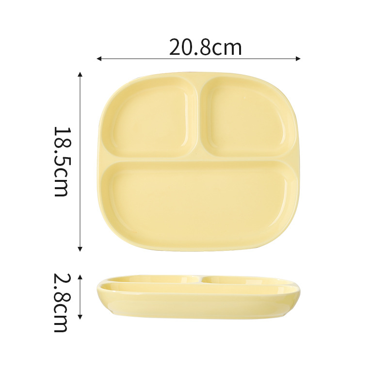 Triple Grid Ceramic Divided Pl - Food Snacks For Weight Loss 评论和价格